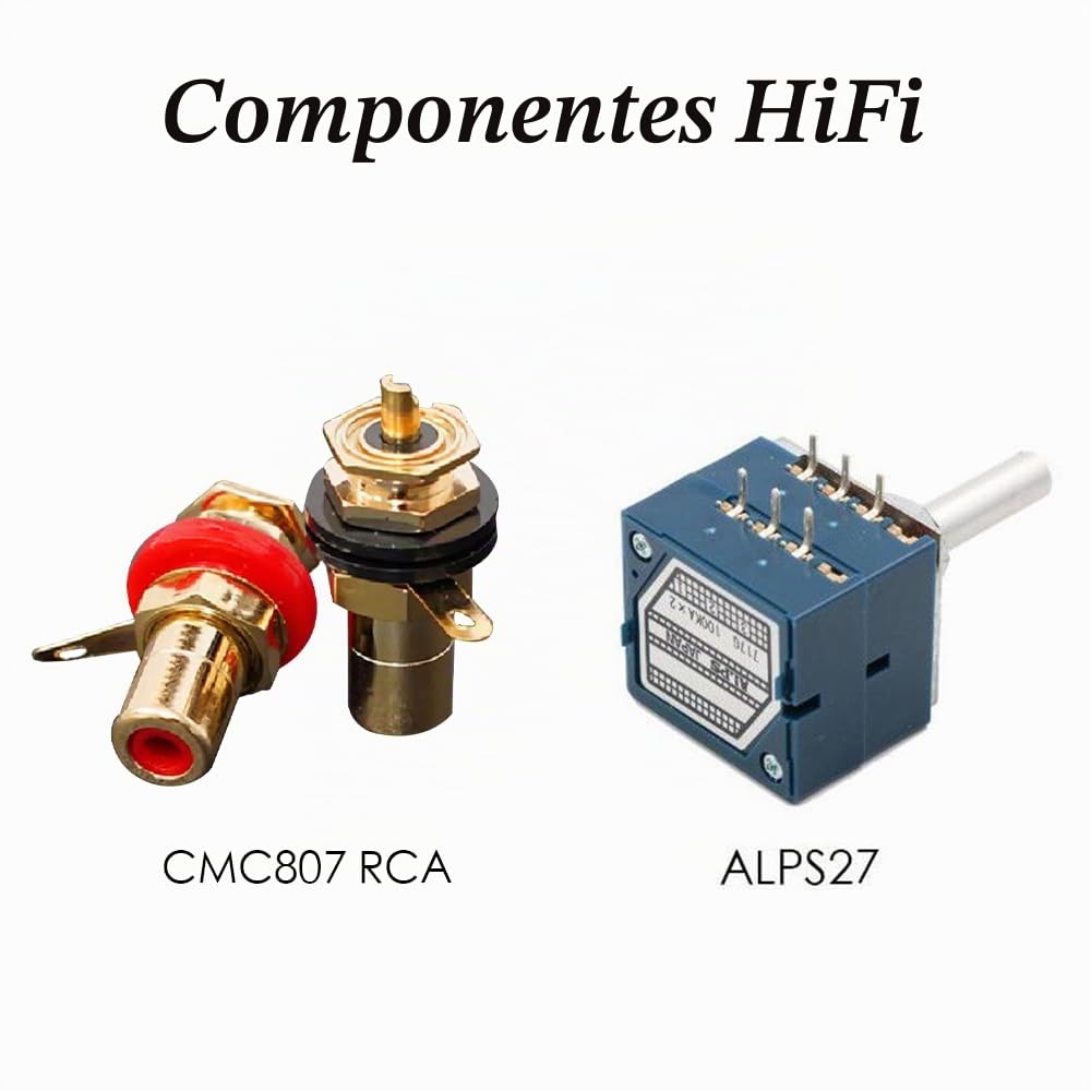 Nobsound High Precision Preamp Volume Controller VOL Control Hi-Fi Preamplifier ALPS (RCA & HiFi), color plateado