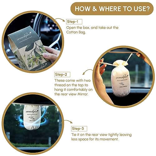 Image of Aromahpure Premium Car Perfume Fragrance Flakes - Vanilla Fantasy, Luxury Car Air Freshener made Organically with Essential Oil, Grains, and Flakes - 50 Gms, fragrant for 30 days, IFRA certified