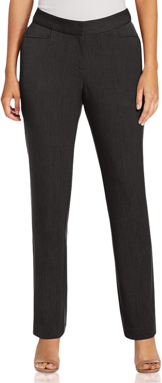 rafaella women's curvy fit gabardine slim leg pant