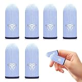Lwezgi 6 Stück Gaming Finger Sleeves, Superempfindlicher Finger Sleeves mit Aufbewahrungsbox, Fingerlinge aus Silberfaser, Atmungsaktiv und SchweißAbweisend, Fingersleeves für Touchscreen Spiele