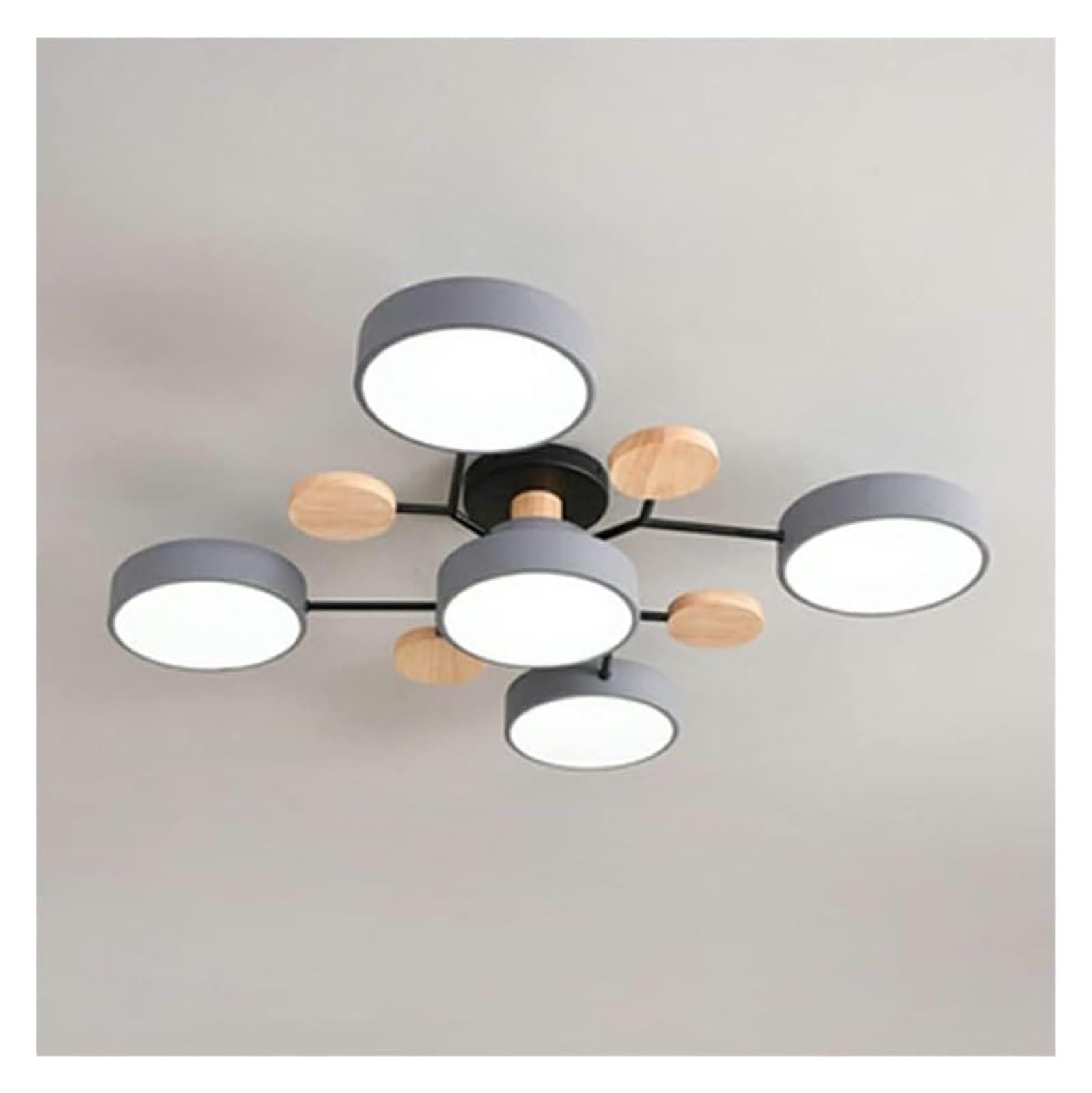Plafonnier circulaire à LED moderne en acrylique avec 5 douilles pour le salon