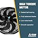 A-Team Performance Radiator Electric Cooling Fan - Electric Radiator Fan Kit for Cars - Reversible Push-Pull Assembly, 3000 CFM - Thermostat & Mounting Kit - 16 in, 12V, 8-Blade