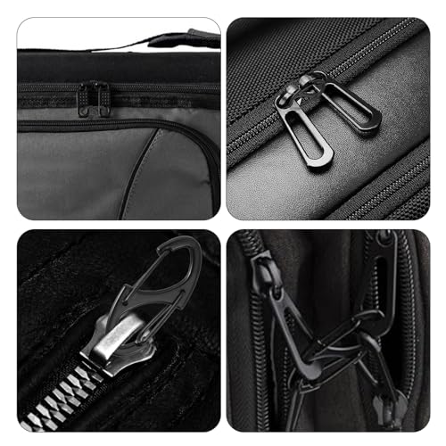 Image of 30Pcs Zipper Clips Anti Theft, Anti Theft Zipper Locks for Backpacks, Purse & Handbag Zippers Security, S Carabiner Clip, Mini Carabiner Clips, Black, Grey & Silver (Black)