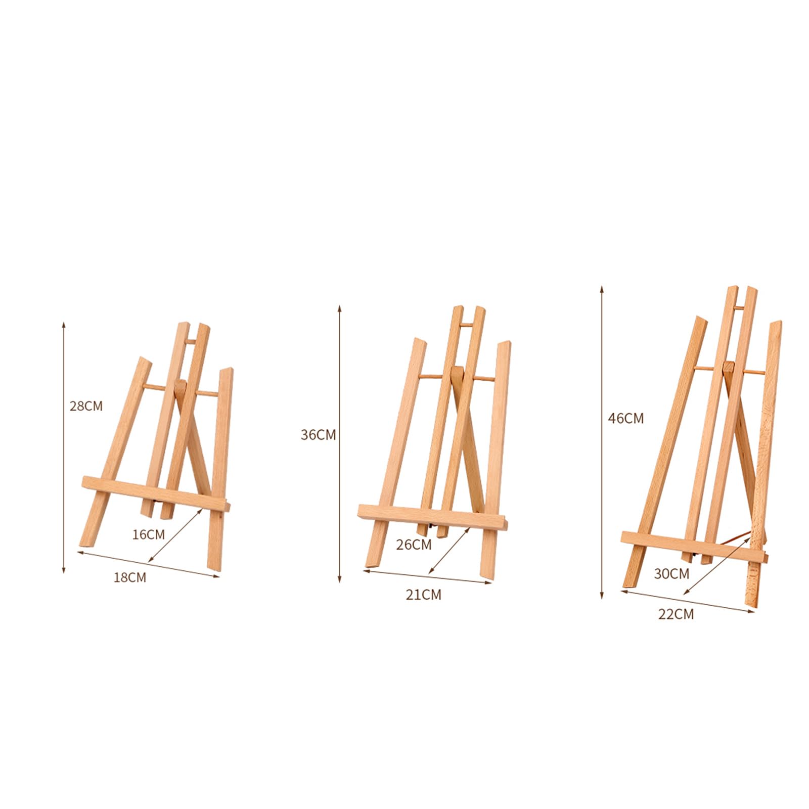 Regulowany drewniany mini stojak na sztalugę artystyczną na znaki ślubne i zdjęcia mała sztaluga stołowa do wyświetlania menu lekka i przenośna 21 * 26 * 36 cm Kolor: A