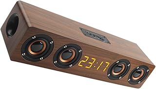 Hemobllo Wood Speakers 1pc Household Speaker Alarm Clock Radio Tv Speakers Sound Bar Alarm Clock Mini Alarm Clock Household Mini Speakers Wood-grain Brown Speaker Gift Brown Charge