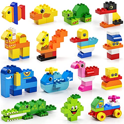 Grandi-Blocchi-da-Costruzione-135-Pezzi-Classici-Mattoni-da-Costruzione-Creativi-per-Bambini-Giocattoli-di-Costruzione-a-Blocchi-Compatibili-con-Secchio-per-Ragazzi-e-Ragazze-dai-2-Ai-5-Anni