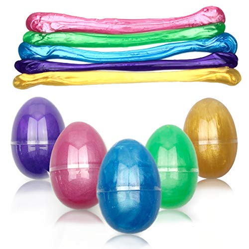QINGQIU 5 Colors Slime Eggs Stress Relief Toys for Kids Boys Girls Christmas Stocking Stuffers Gifts Party Favors