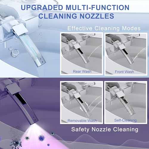 Image of Smart Toilet with Built-in Foam Shield,One Piece Tankless Toilet with Powerful Flush and Auto-Open /Close Lid,Instant Warm Water Sprayer and Dryer Bidet,for Luxury Bathroom