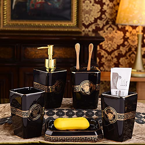 Accessoires de salle de bain ensemble distributeur savon et gobelet céramique