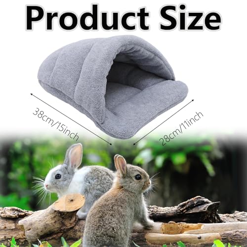 ZISHAN Guinea Pig Bed and Hideaway - Soft Cage for Small Animals Hamsters, Bunny Rabbits, Kittens - Gray, light gray - Image 2