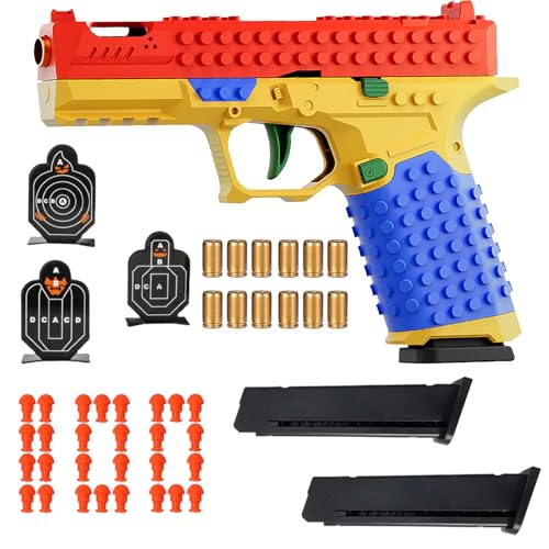 Dreamplay Shell Ejecting Toy Gun, DIY Automatic Pull Back Action Platebase Compatible with Legos...