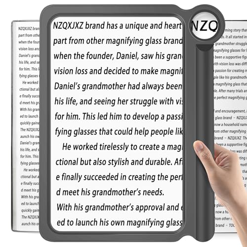 NZQXJXZ Loupe de Lecture 30X 5X, Grande et Légère, Pour Voir la Totalité des Pages d'un Livre, Parfaite Pour Lire Les Petits Caractères et Pour Les...