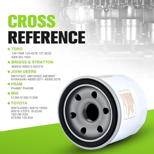 Image of 120-4276 136-7848 Oil Filter with Fuel Filter for Toro V-Twin Engine Timecutter SS5000 ZS SW SS MX SWX HD Zero Turn Mower 127-9222 Oil Filter