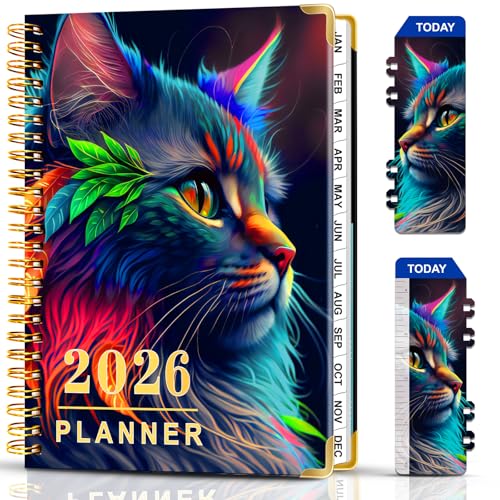METEOROCK Agenda Semanal y Mensual 2026, Ene. De 2026 a Dic. De 2026, Planificador Semanal de 21,5 x 16 cm, Agendas Semanal 2026 para Mujeres y Niñas, Cuaderno A5 de Tapa Dura