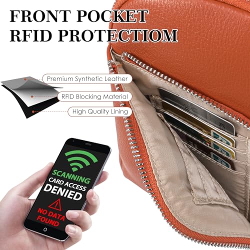 Image of INICAT Travel Sling Bag, Anti Theft Crossbody Bag for Women | RFID Blocking, 8 Card Slots, Back Zippered Pocket, Metal Zippers,Switchable Strap
