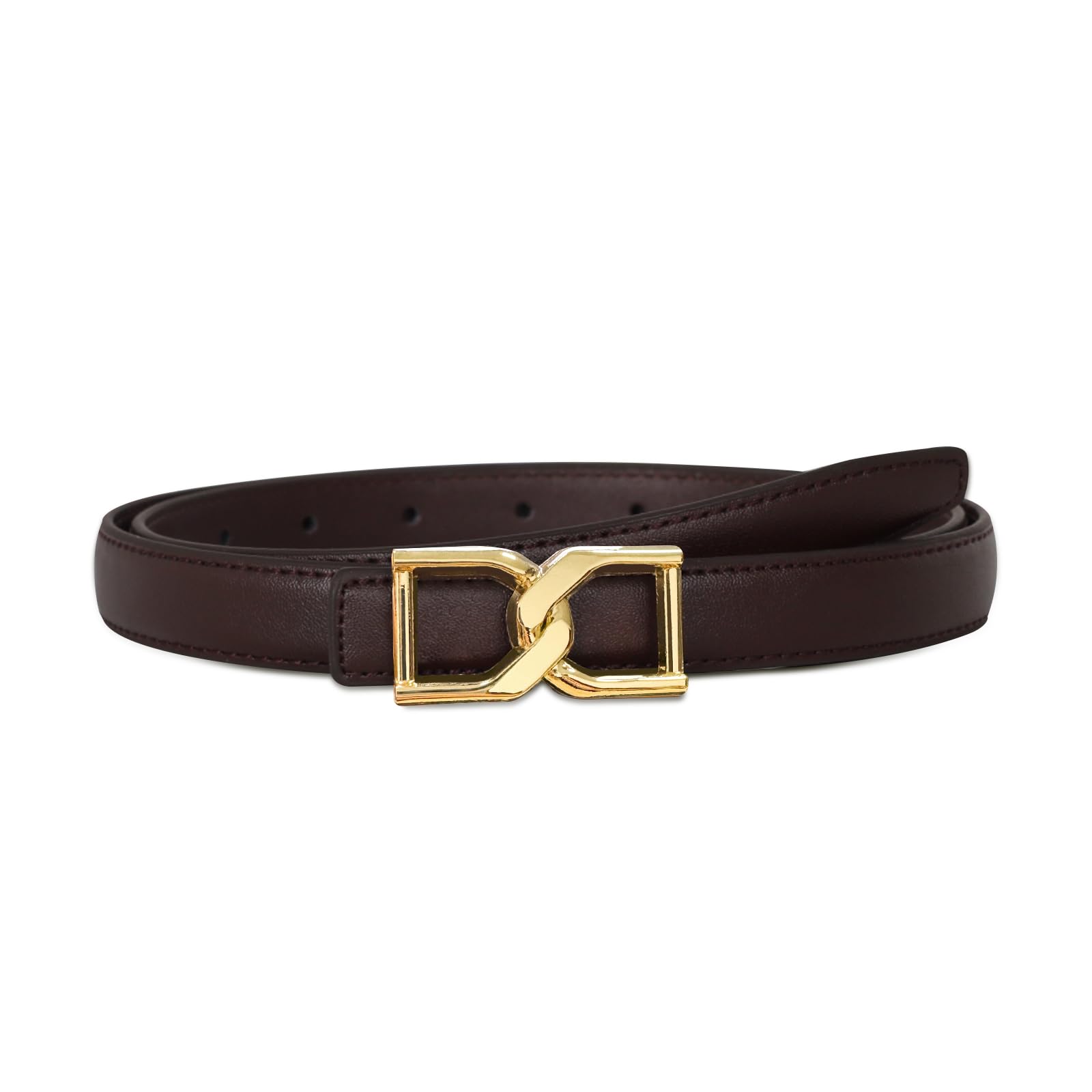 Women's Leather Belt with Buckle - Ideal for Dresses, Jeans, and Coats