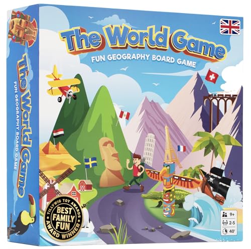 The World Game - Auf Englisch - Lustiges Geographie Brettspiel - Welt Lernspiel f&uuml;r Kinder & Erwachsene - Coole Geschenkidee f&uuml;r Jungen & M&auml;dchen im Teenageralter