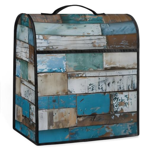Coffee Maker Cover Ocean Wood Pattern Kitchen Appliance Covers Small Appliance Covers Blender Cover Juicer Cover Dust Covers for Kitchen Appliances with Top Handle and Pockets,Washable,B568