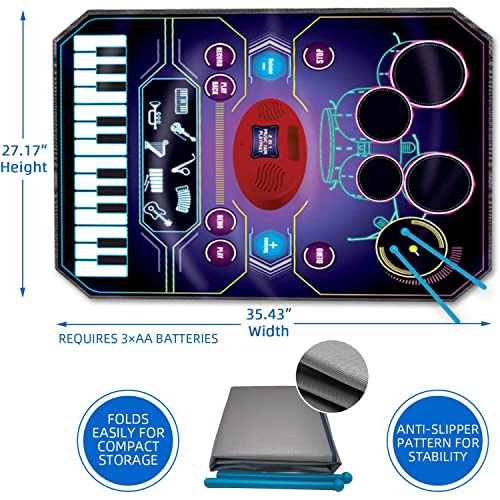 Qshark SLW9981 2 In 1 Kids Music Learning Toys For Boys Girls, Drum Set + Piano Mat thumb #4
