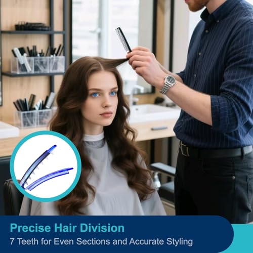 NIIIYTYB Sectioning Hair Clips Professional Separating Tool Set Heat Resistant Section Separator Clips for Thick Hair Styling Coloring Wig Extension and Highlighting Accessories Blue - Image 5
