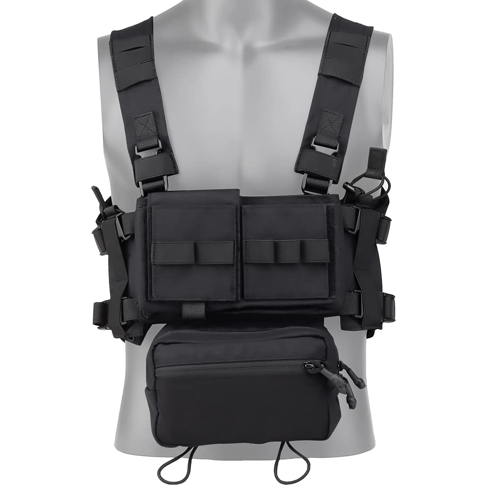 GYDEHUTJ Detachable Tactical Modular Chest Rig,MOLLE Mag Carrier Chest Rigs Tactical Chest Panel for Airsoft & Outdoors