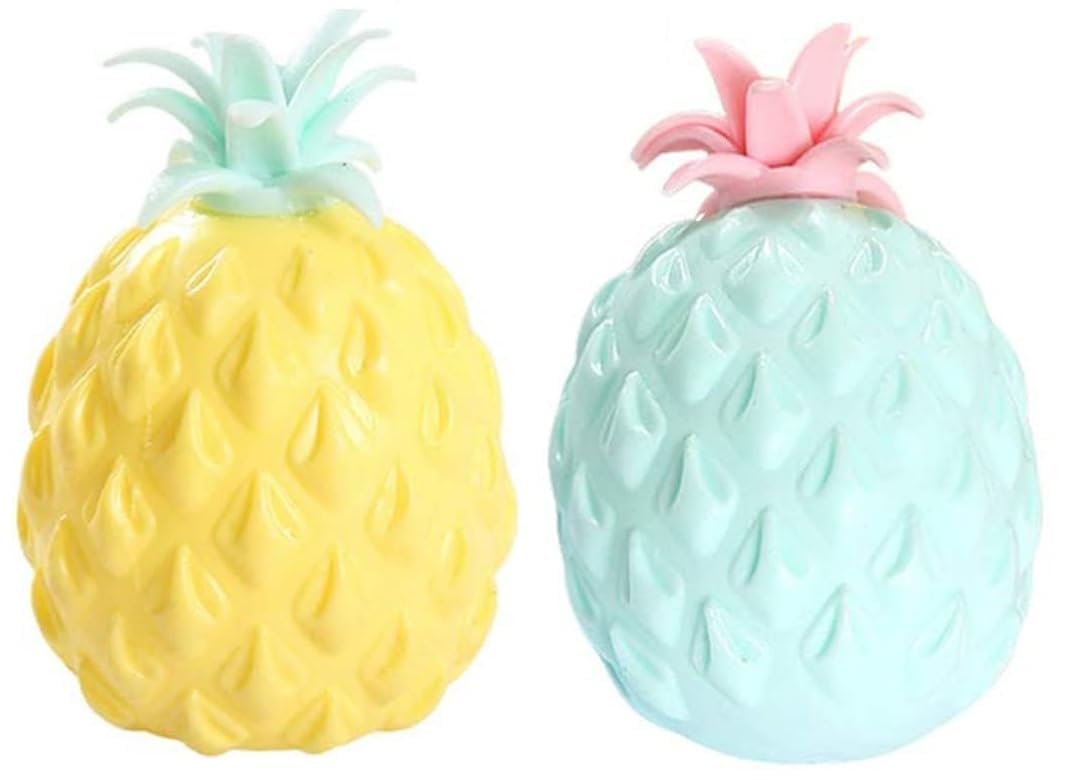 TAKSH ENTERPRISE Big Pineapple Fruit Squishies Fidget Stress Relief Toy | Soft Slime Squeeze Balls for Adults and Kids (Pack of 2)