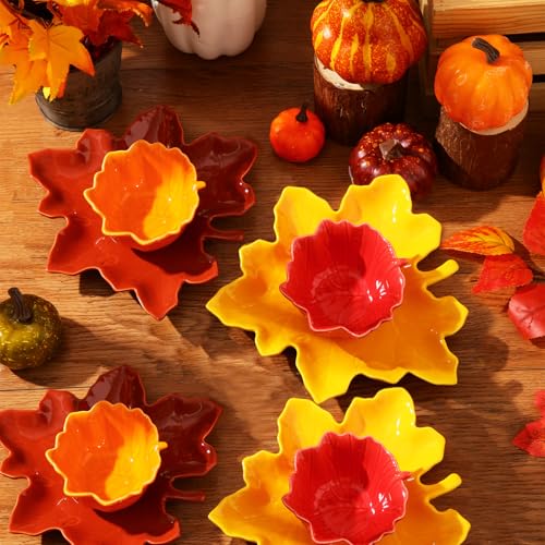 Maxcheck LNY-MAXCHECK-3029 8 Pcs Ceramic Bowls And Plates Set Decorative Shaped Bowl Dish Dessert Soy Sauce Bowls Kitchen Accessories thumb #4