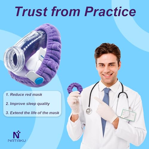 Image of NATAKU 6-Pack Small CPAP Mask Liners Compatible with F20 Full Face Masks Cushion, Comfortable & Reusable Cushioned Mask Cushion Covers, Absorb Facial Oils and Moisture Bring You A Dry Sleep All Night