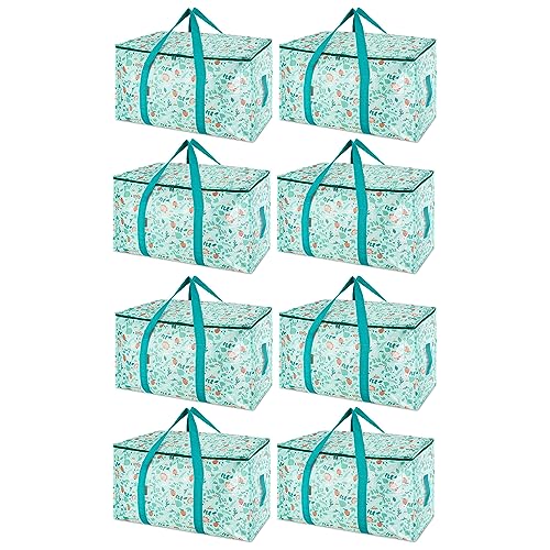 Image of BALEINE 8-Pack Oversized Moving Bags with Reinforced Handles, Heavy-Duty Storage Tote for Clothes, Moving Supplies (Spring Stroll, 8-Pack)