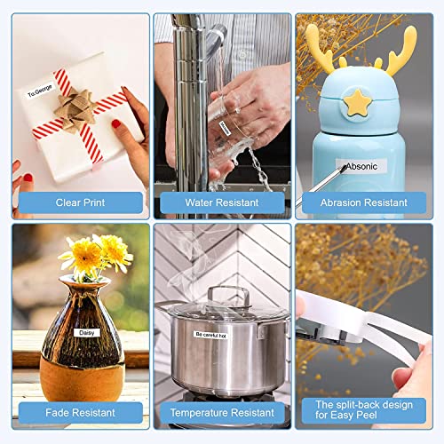 Absonic 6-Pack Tz-221 9Mm 0.35 Laminated White Tz Tape Label Tape Compatible For Brother Tze Tape Tze-221 Labeling Tape For Brother P Touch Label Maker Ptd220 Ptd210 Pt-H111 Pt-D400 Pt-D600 Pt-H110 #TOP2