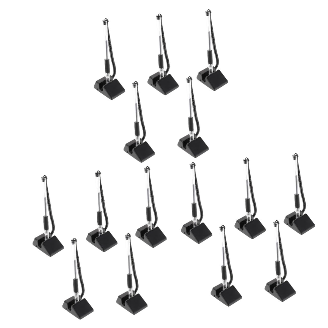 VILLCASE 15pezzi Penne Tavolo Pratiche Base Penne Gel Resistenti Macchie Per Ufficio Nero