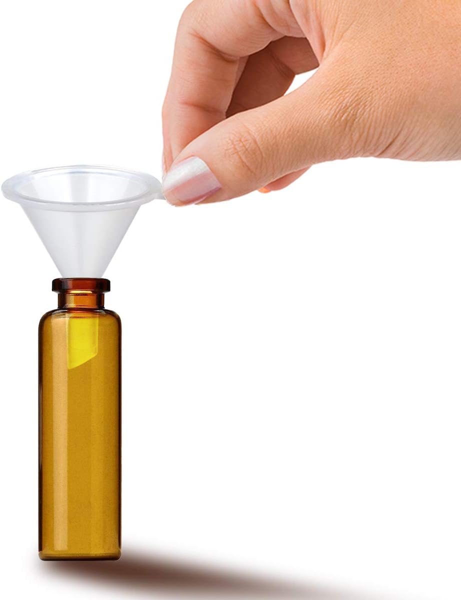 TailaiMei 12 Pcs Mini Funnel Clear Plastic Funnels for Perfume Fragrance Essential Oils, Lab Bottles, Sand Art, Spices and Recreational Activities.