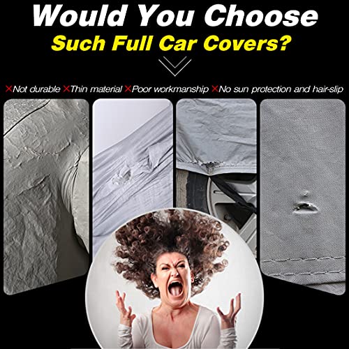 Keyoog 6-Layer Full Car Cover Is All-Weather Waterproof, Universal In All Seasons, Snow Prevention, Rainproof, Acid Rainproof, Sunscreen, Ultraviolet-Proof, Applicable To Suv And Mpv (Up To 180") #TOP1