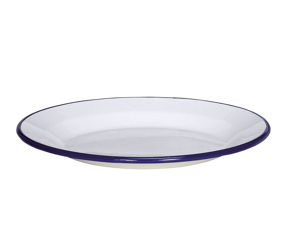 10er SET Teller flach HUSUM aus Emaille, 24 cm/Karl Krüger