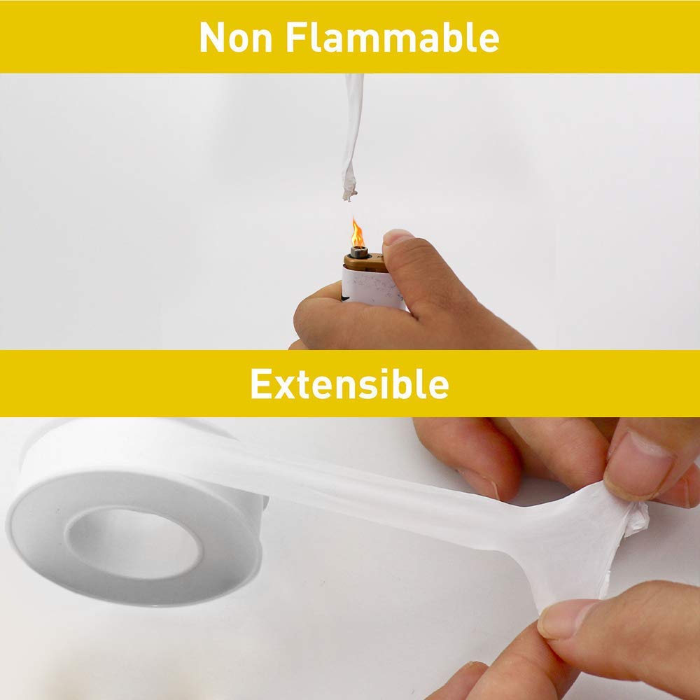 GCQ Teflon Thread Seal Tapes PTFE Thread Seal Tape for Plumbers Sealant Tape for Leak Water Pipe Thread 1/2 inch x 500 inch (5 Pack/White)