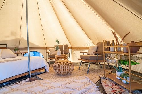 WHITEDUCK Regatta Canvas Bell Tent - w/StoveJack, Waterproof, 4 Season Luxury Camping and Glamping Yurt Tent Outdoor (16.5' (5M), Fire Water Repellent, Sandstone Beige) - Image 3