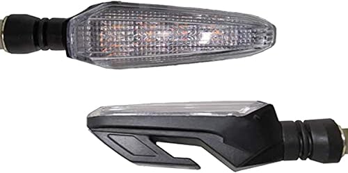 2 luces intermitentes universales de 0.394 in para motocicleta, luces delanteras traseras intermitentes para motocicleta (modo amarillo azul)
