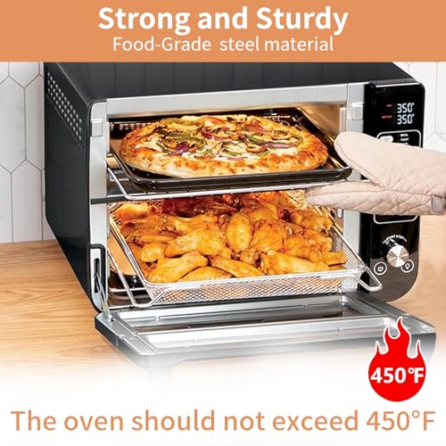 Image of Smart Double Oven Accessories for Ninja DCT401 DCT451 12 in 1, 13''x12.6'' Steel Toaster Replacement Parts Accessories Dehydrator Grill Rack for Ninja DCT601 DCT651 DCT402BK Smart Oven