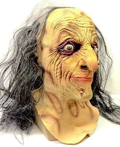 The Rubber Plantation TM 619219293396 Evil Witch Mask Latex Halloween Fancy Dress Costume, Unisex-Adult, One Size