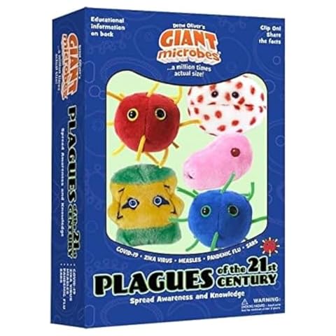 GIANTmicrobes Plagues of The 21st Century Themed Gift Box, covid Plush, covid Plush Toy, covid Gag Gifts, covid Gifts, covid Stuffed Animal, Plush Keychain, History Teacher Gifts Cover