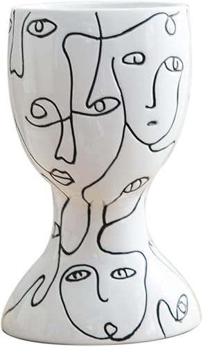 Florero decorativo de cerámica creativo para interiores con arreglo floral disponible en Yaxa Colombia