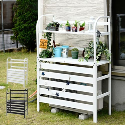 GIBUSHR エアコンフェンス 室外機カバー 木製 装飾用フラワー