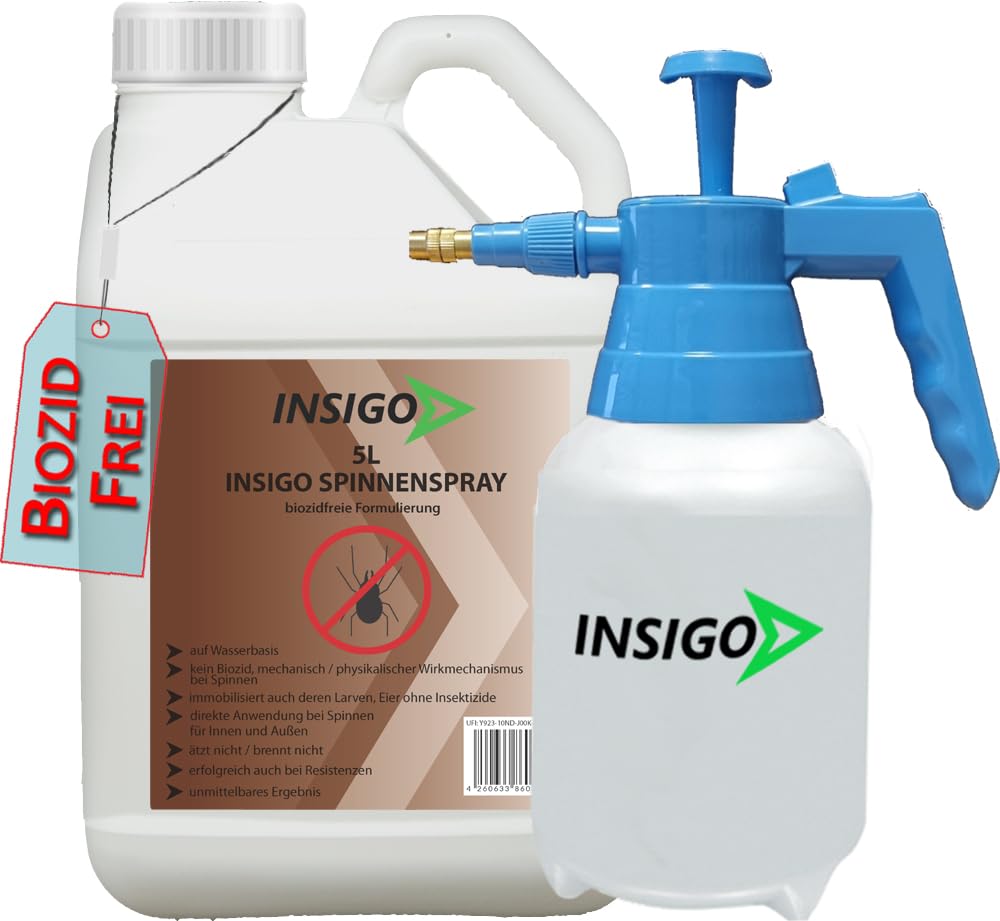 INSIGO 5 Liter Spinnenspray + 2 Liter Drucksprüher