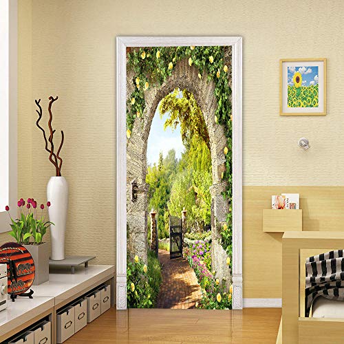 Oxiang Adesivi per Porte Interne 3D Paesaggio Arco...