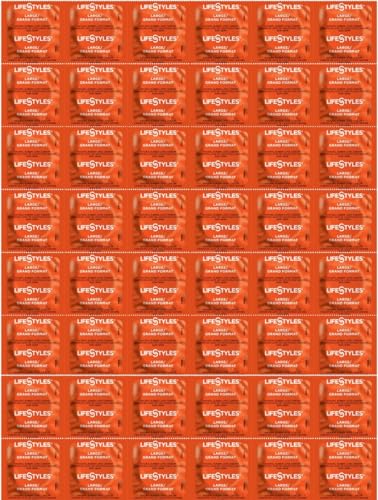 Lifestyles KYNG Premium Lubricated Large Latex Condoms Bulk [Larger Than Standard Condoms with Special Lubrication for Maximum Pleasure] - Pack of 48