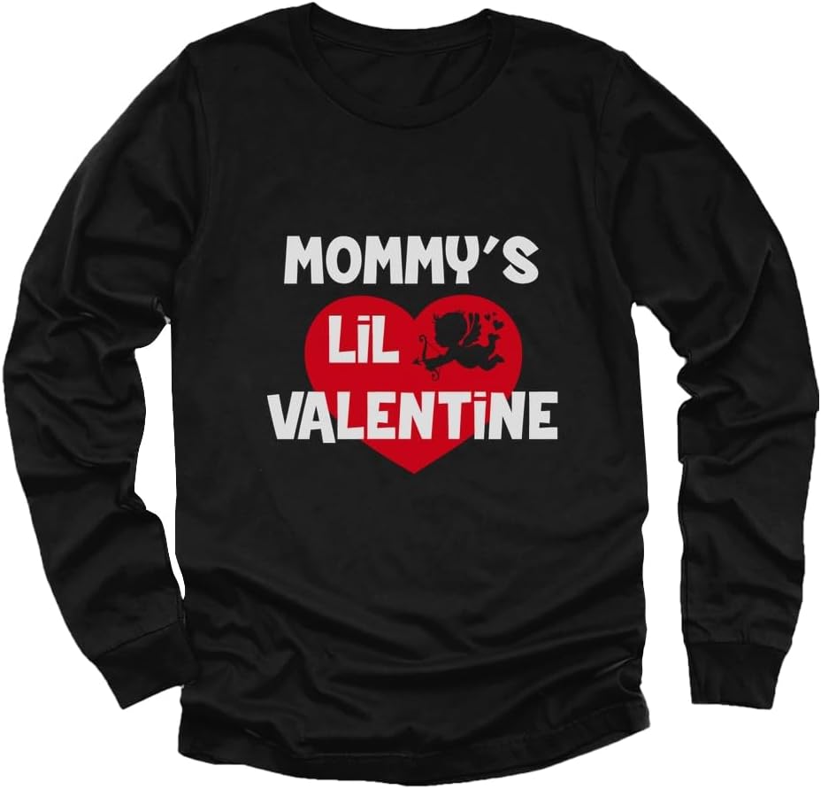 Tstars Mommy is My Valentine Shirts Boys Girls Valentines Day Kids Long Sleeve Shirt