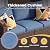 VICLLAX 8 Pieces Patio Furniture Set with Rattan Fire Pit Table, Outdoor Conversation Set Includes 3-seat Sofa, 2 Swivel Outdoor Chairs with Side Table, Patio Loveseat and 2 Ottomans, Blue Cushion