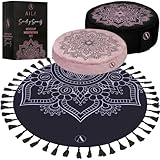Aila Meditation Cushion with Yoga Mat – Luxurious Meditation Accessories Spiritual Decor Zafu Meditation Cushion – Meditation Floor Pillow for Women Include Extra Cushion Cover – Memory Foam Material