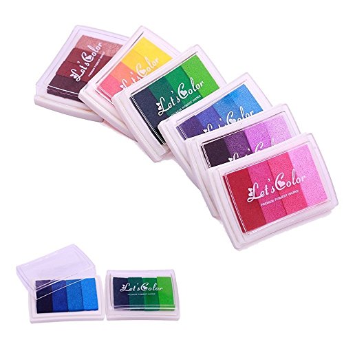 Stempelkissen Set für Papier Handwerk,Bunt 24 Farben Cover