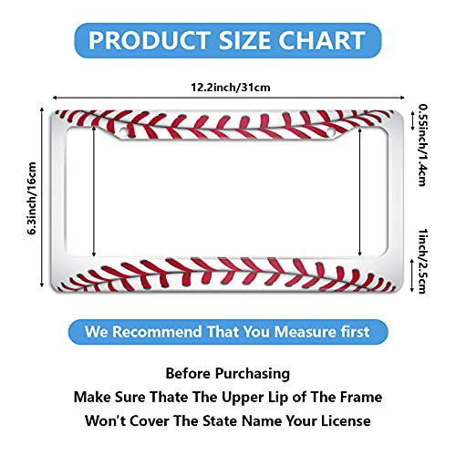 Baseball License Plate Frame Novelty Personalized Car Tag Holder 2 Holes Aluminum License Plate Covers With Screw Caps Car Accessories For Men Women #TOP1
